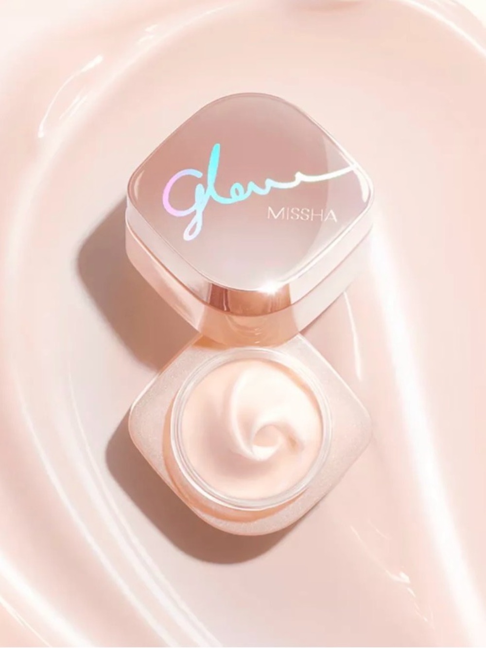 Glow Cream Moisturizing Primer - Soft Pink, trial sized KP eraser body scrub.
